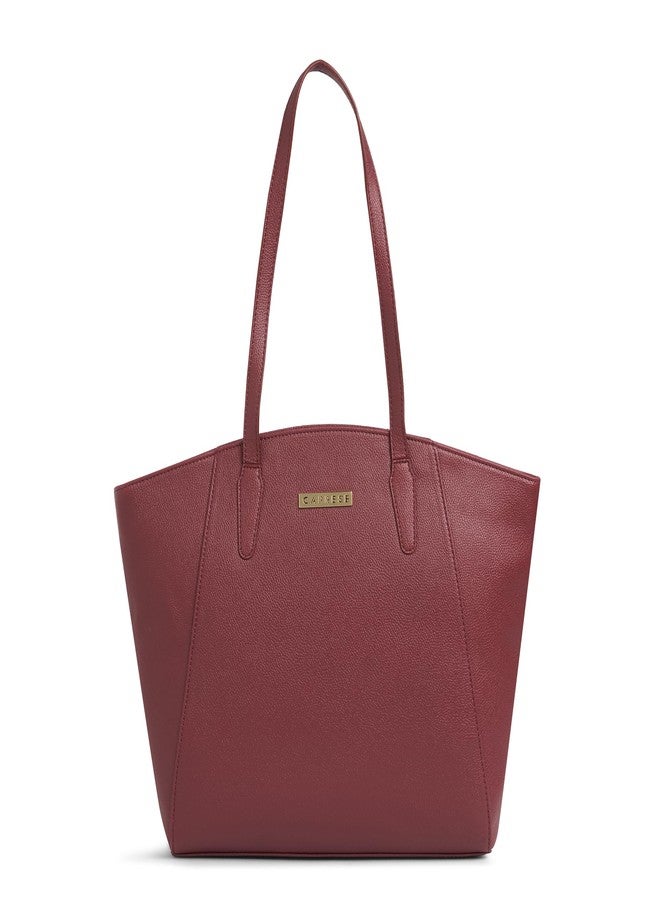 كابريس حقيبة كابريس روبي الكبيرة للنساء بأحزمة مريحة | حقيبة أنيقة للكتف واليد | تتسع لأجهزة كمبيوتر محمولة حتى 16 بوصة | تصميم متين متعدد الجيوب للعمل والسفر والتسوق (لون أحمر كرزي) - Image 1